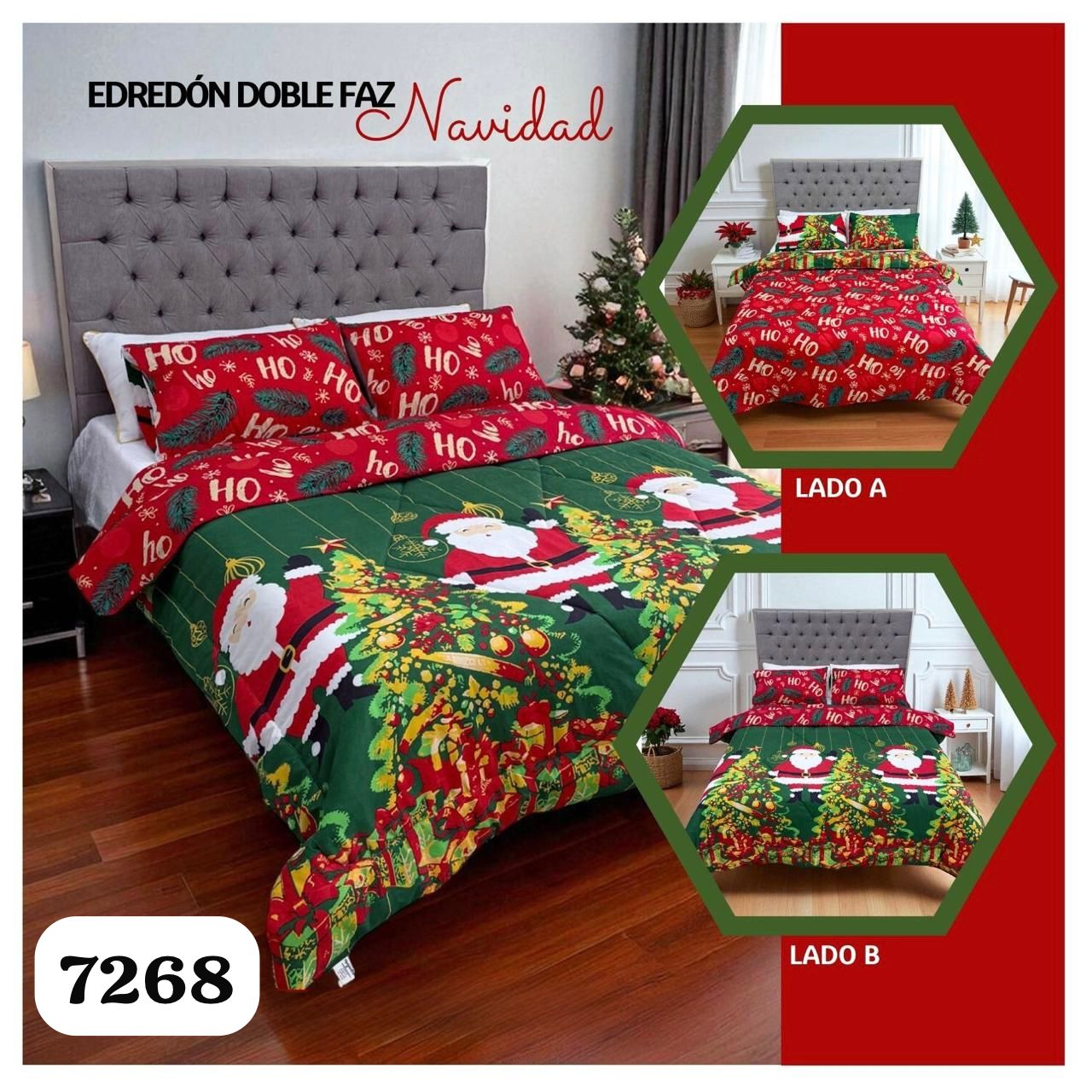 EDREDON DOBLE FAZ NAVIDEÑO-CAMA DOBLE