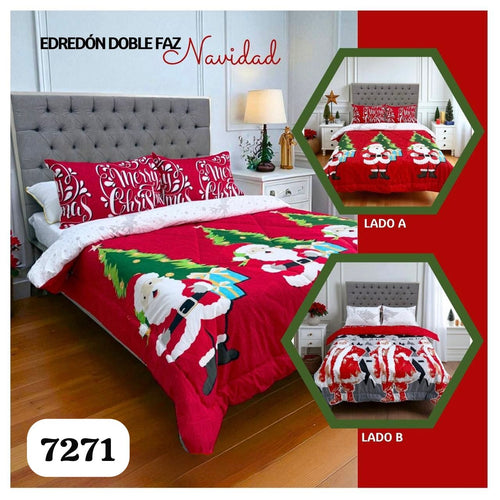 EDREDON DOBLE FAZ NAVIDEÑO-CAMA DOBLE
