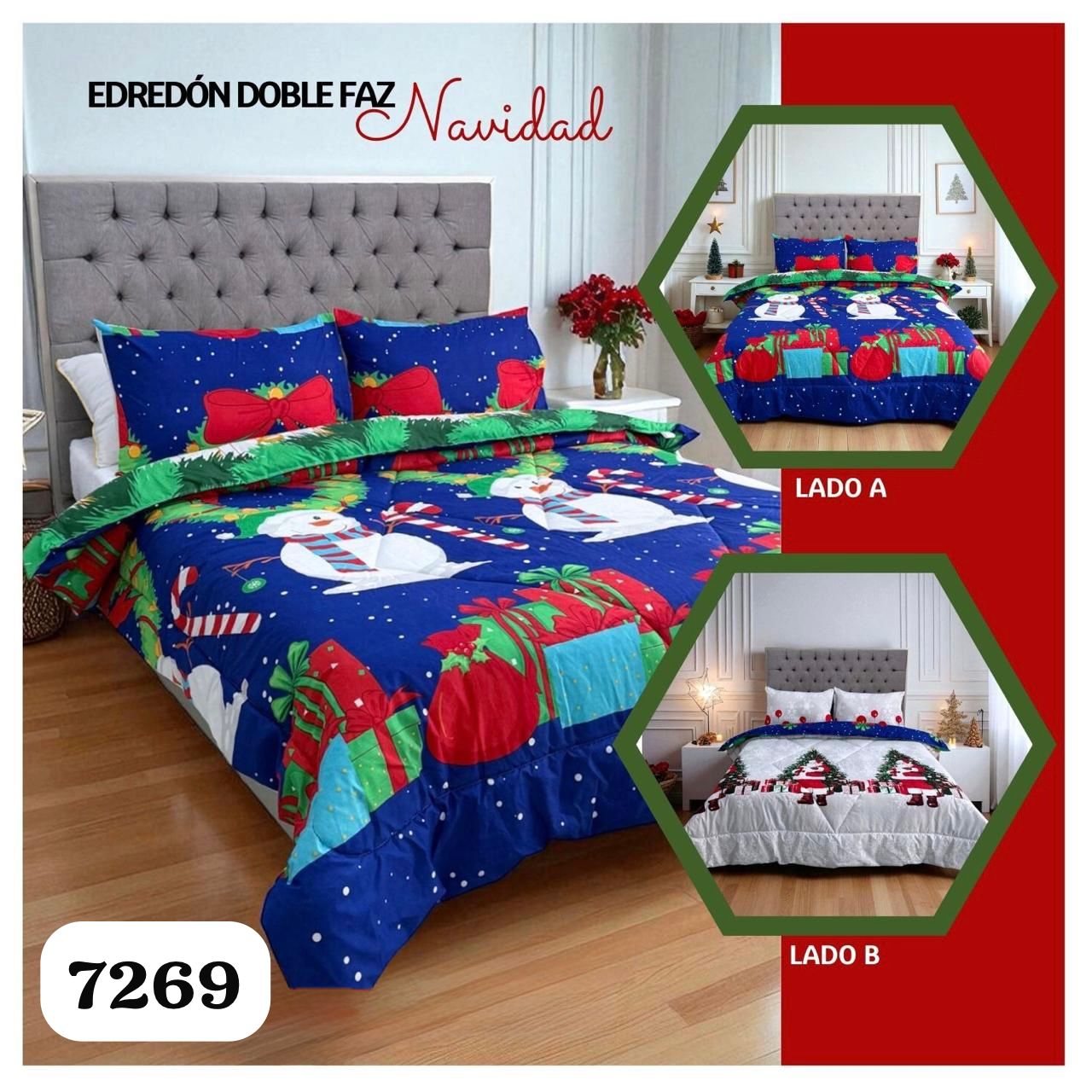 EDREDON DOBLE FAZ NAVIDEÑO-CAMA DOBLE